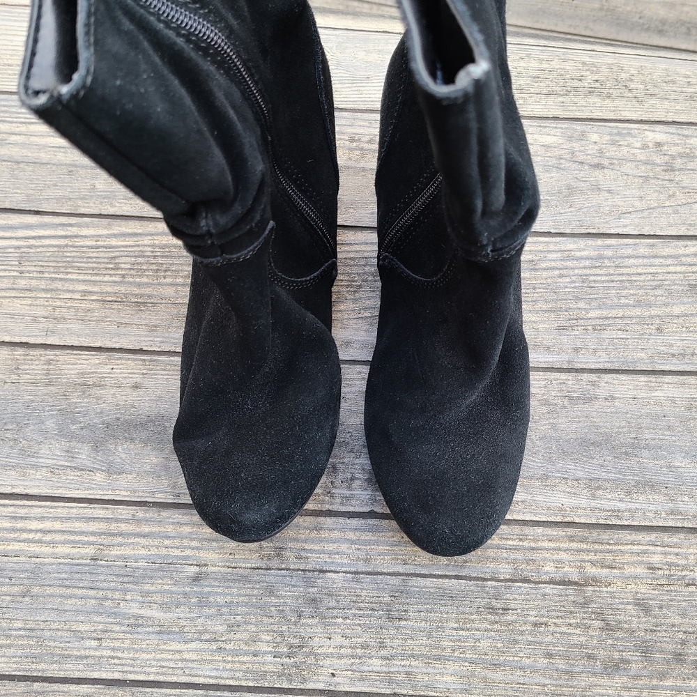 White Mountain Black Wedge Boots - Picture 3 of 10